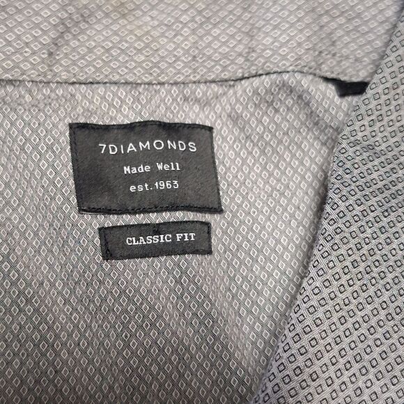 Seven 7 Diamonds Long Sleeve Button Shirt Men's L Grey w/Contrast Stitching - Picture 2 of 11